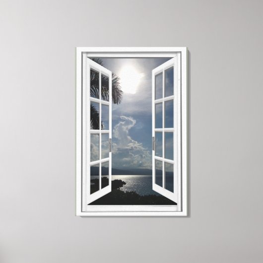Sea View Trompe L'oeil Fake Window Leinwanddruck (Vorderseite)