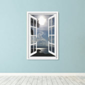 Sea View Trompe L'oeil Fake Window Leinwanddruck (Insitu (Holzboden))