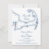 Sea Wappen Beach Hotel Falmouth Cape Cod Wedding Save The Date (Vorderseite)