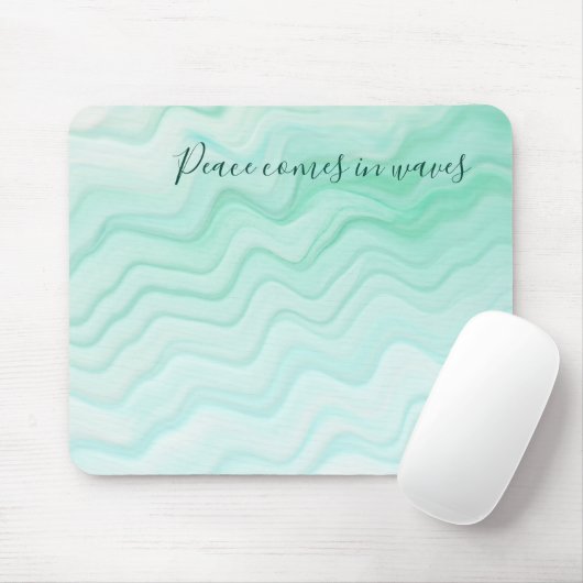 Sea Water Blue Peace kommt in Waves Ocean Zitat Mousepad (Mit Mouse)