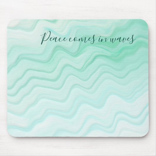 Sea Water Blue Peace kommt in Waves Ocean Zitat Mousepad (Vorne)