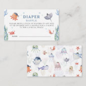 Sea Watercolor Baby Dusche Windelwanne Windelwanne Begleitkarte (Vorne/Hinten)