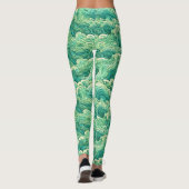 Sea Wave Aqua Print Leggings (Rückseite)
