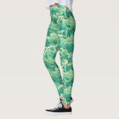 Sea Wave Aqua Print Leggings (Links)
