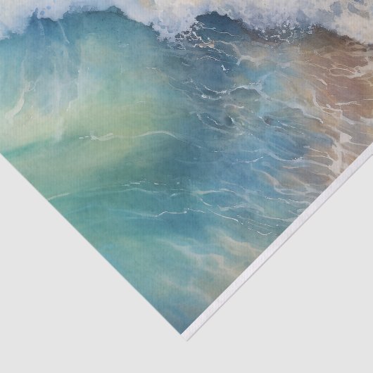 Sea Waves Aquarell Beach Decoupage Seidenpapier (Ausschnitt)