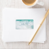 Sea Waves Handschrift Text Elegant Moderne Adresse Adressaufkleber (Insitu)