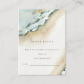 Sea Waves Sand Beach Diaper Raffle Baby Dusche Begleitkarte (Vorderseite)