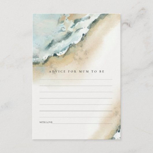 Sea Waves Sand Beach Ratschläge für Mum Baby Showe Begleitkarte (Vorderseite)