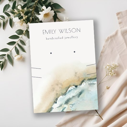 Sea Waves Sand Beach Ringe Nekklace Display Visitenkarte