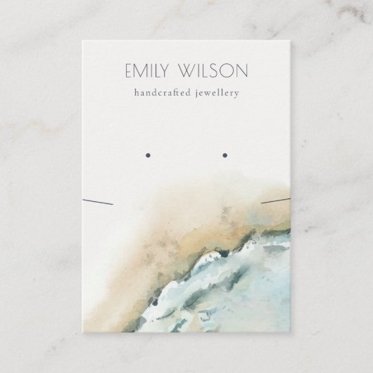 Sea Waves Sand Beach Ringe Nekklace Display Visitenkarte (Vorderseite)