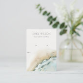 Sea Waves Sand Beach Ringe Nekklace Display Visitenkarte (Stehend Vorderseite)