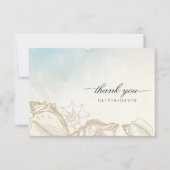 Sea Wedding Summer Blue Ocean Beach Hochzeit Dankeskarte (Vorderseite)