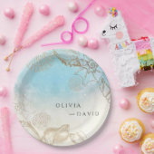 Sea Wedding Summer Blue Ocean Beach Hochzeit Pappteller (Party)