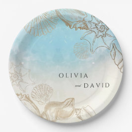 Sea Wedding Summer Blue Ocean Beach Hochzeit Pappteller