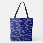 Sea Whales Blue Tasche (Vorderseite)