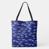 Sea Whales Blue Tasche (Rückseite)