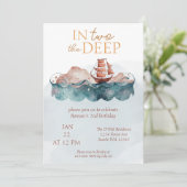 Sea Whimsiean Pirate Einladung (Stehend Vorderseite)