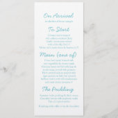 Sea Wirbel Beach Blue Hochzeitsmenü Menükarte (Rückseite)