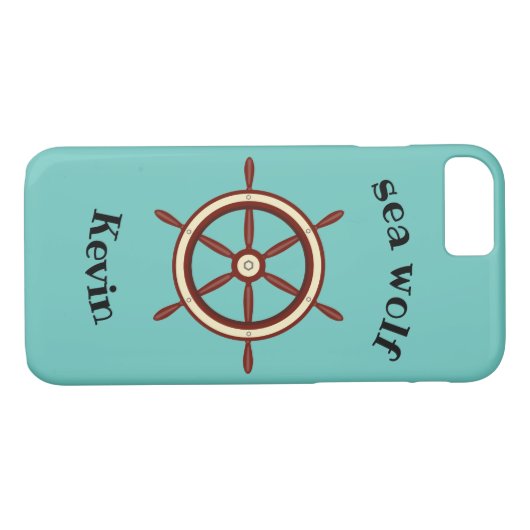 "SEA WOLF", Lenkrad, personalisiert Case-Mate iPhone Hülle (Rückseite (Horizontal))