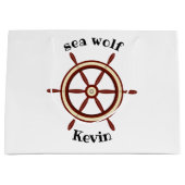 "SEA WOLF", Lenkrad, personalisiert Große Geschenktüte (Vorderseite)
