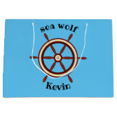 "SEA WOLF", Lenkrad, personalisiert Große Geschenktüte (Vorderseite)