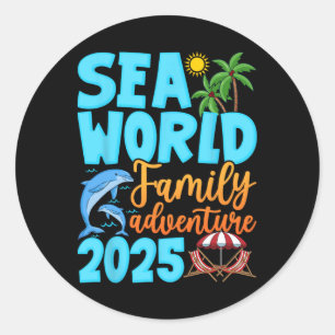 Sea World Dolphin Family Adventure Trip 2025 Sprin Runder Aufkleber