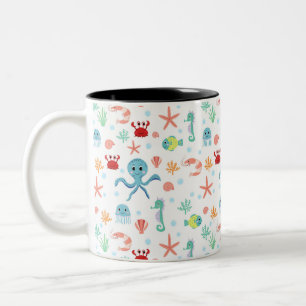 Sea World Muster Zweifarbige Tasse