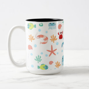 Sea World Muster Zweifarbige Tasse