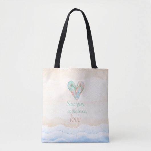 Sea You at the Beach Coastal Tote Bag Tasche (Vorderseite)
