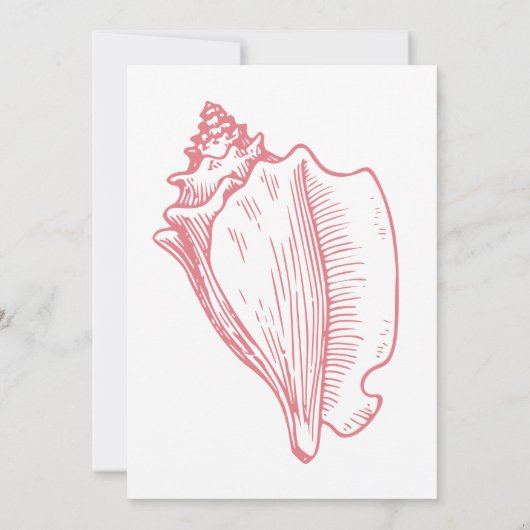 Sea you bald Baby Chic Pink Seashell Baby Dusche Einladung (Rückseite)