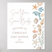 Sea you bald Baby Coastal Baby Dusche Willkommen Poster (Vorne)