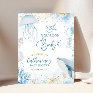 Sea You Bald Baby Dusche Begrüßungszeichen Poster
