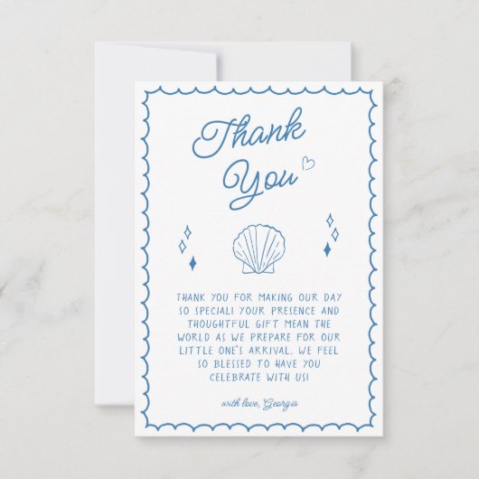 Sea you bald Baby Dusche Küste Danke Karte (Vorderseite)