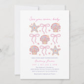 Sea you bald Baby Girl Coastal Babydusche Einladung (Vorderseite)