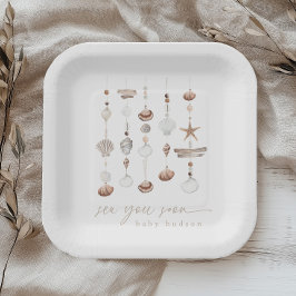 Sea you bald Boho Beach Baby Dusche Pappteller