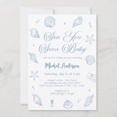 Sea you bald Coastal Baby Dusche Einladung (Vorderseite)