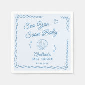 Sea You bald Hand Draw Ocean Seashell Baby Dusche Serviette (Vorderseite)