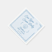 Sea You bald Hand Draw Ocean Seashell Baby Dusche Serviette (Ecke)