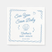 Sea You bald Hand Draw Ocean Seashell Baby Dusche Serviette (Vorderseite)