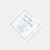 Sea You bald Hand Draw Ocean Seashell Baby Dusche Serviette (Ecke)