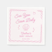 Sea You bald Hand Draw Ocean Seashell Baby Dusche Serviette (Vorderseite)