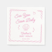 Sea You bald Hand Draw Ocean Seashell Baby Dusche Serviette (Vorderseite)