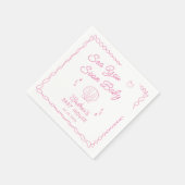 Sea You bald Hand Draw Ocean Seashell Baby Dusche Serviette (Ecke)