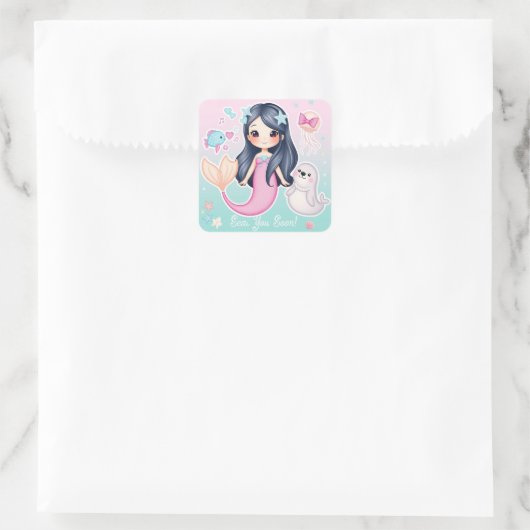 Sea You Bald Square Aufkleber (Tasche)