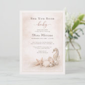 Sea You Soon Baby Baby Shower Einladung (Stehend Vorderseite)
