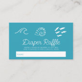Sea You Soon Baby Blue Diaper Raffle Ticket Begleitkarte (Vorderseite)