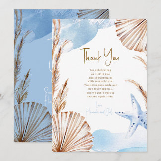 Sea You Soon Baby Boy Thank You Card  Dankeskarte