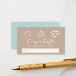Sea You Soon Baby Brown Diaper Raffle Ticket Begleitkarte