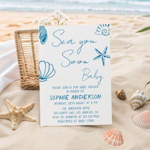 Sea You Soon Baby Küsten-Meeresschnecken-Baby-Part Einladung