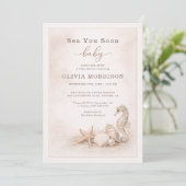 Sea You Soon Baby Ocean Photo Baby Shower Einladung (Stehend Vorderseite)